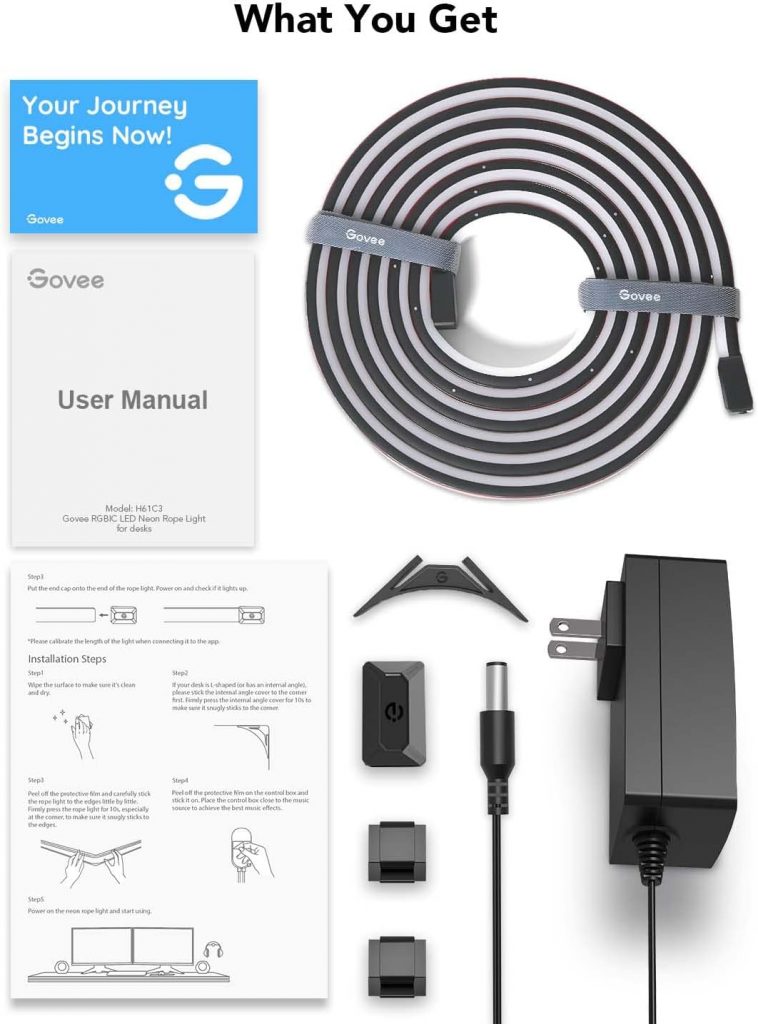 Govee RGBIC LED Neon Rope Lights for Desks
