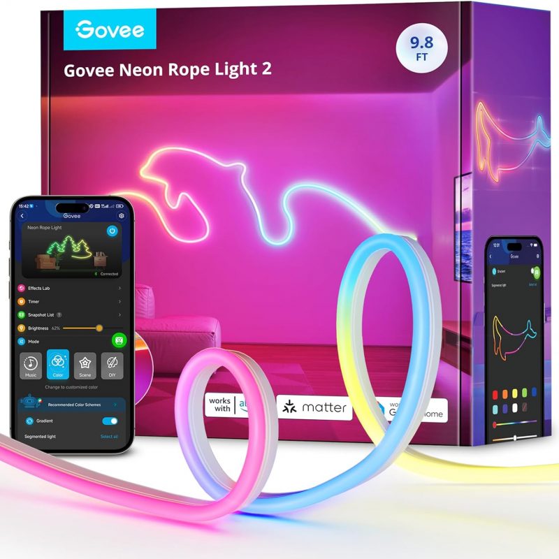 چراغ نواری نئونی Govee Neon Rope Light 2 3m RGBIC