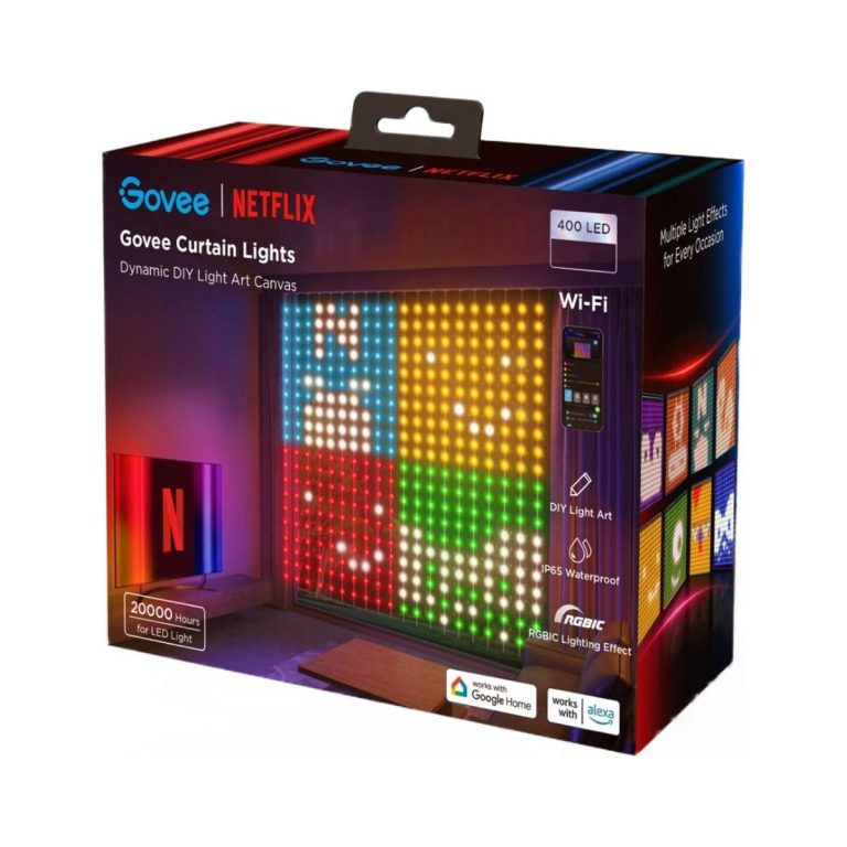 خرید حضوری پرده هوشمند گووی Govee Netflix RGBIC Indoor Curtain Lights with 400 LED