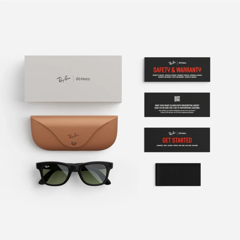 Ray ban-Meta Wayfarer shiny black-green