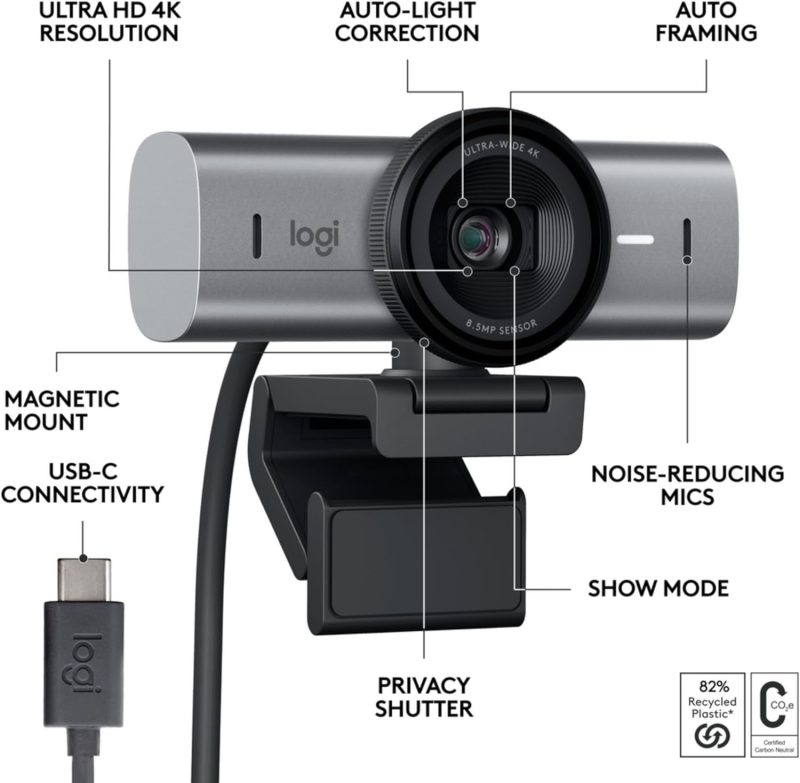 Logitech MX Brio Ultra HD 4K graphite
