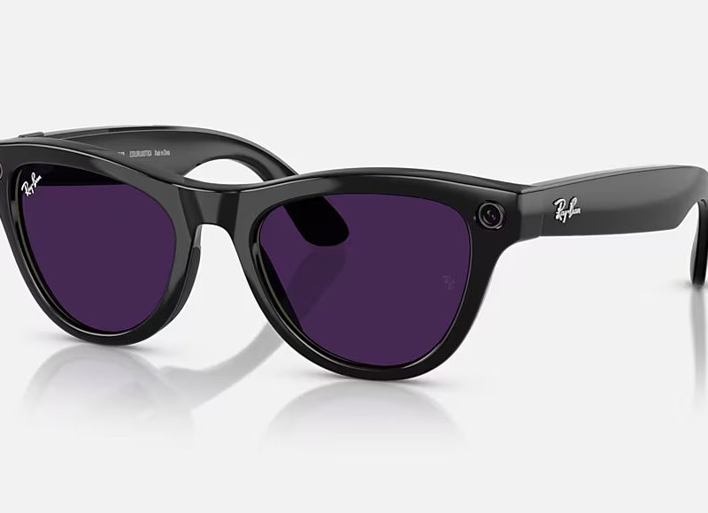 Ray ban-Meta Skyler shiny black - Clear/Amethyst Transitions