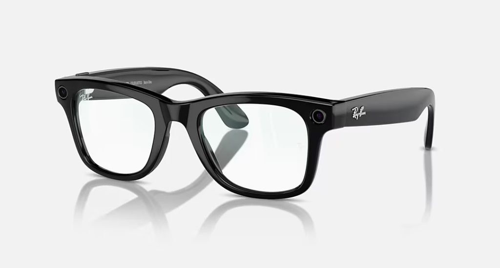 Ray ban-Meta Wayfarer shiny black - Clear