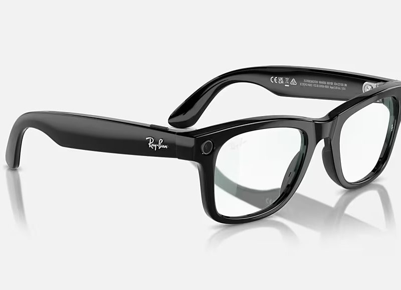 Ray ban-Meta Wayfarer shiny black - Clear