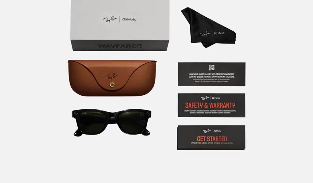 Ray ban-Meta Wayfarer shiny black - Clear