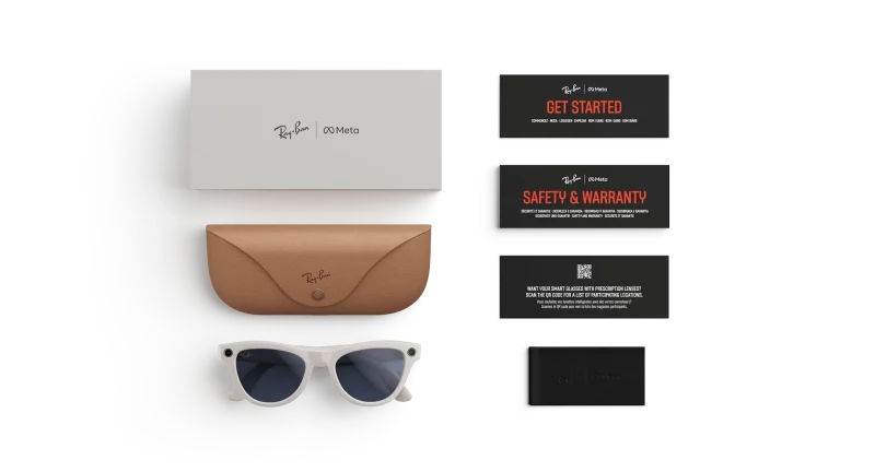 عینک هوشمند Ray‑Ban Meta Skyler Shiny Chalky Gray / Clear to Sapphire Transitions Size 52 - Image 4