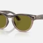 Ray‑Ban Meta Headliner – Shiny Warm Stone /Clear/Dark Green Transitions Size 51