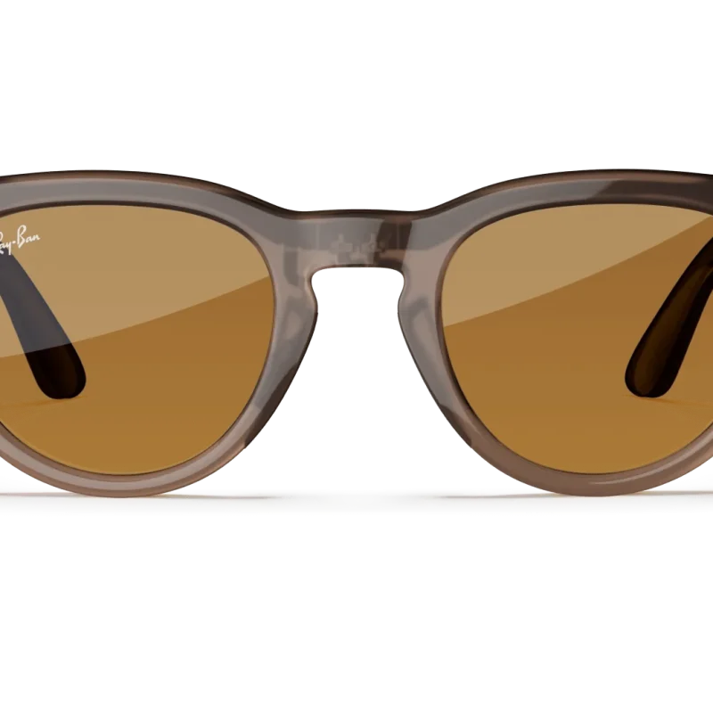 Ray-Ban Meta Shiny Warm Stone Transparent – Saffron Yellow Transitions