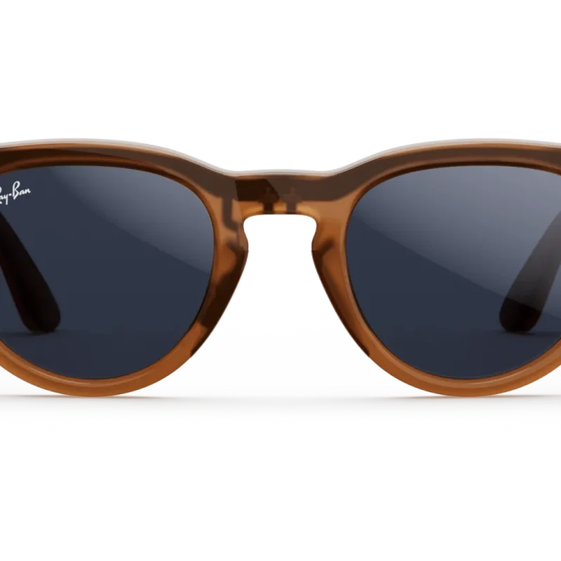 Ray‑Ban Meta Headliner – Shiny Caramel Transitions Sapphire Size 50