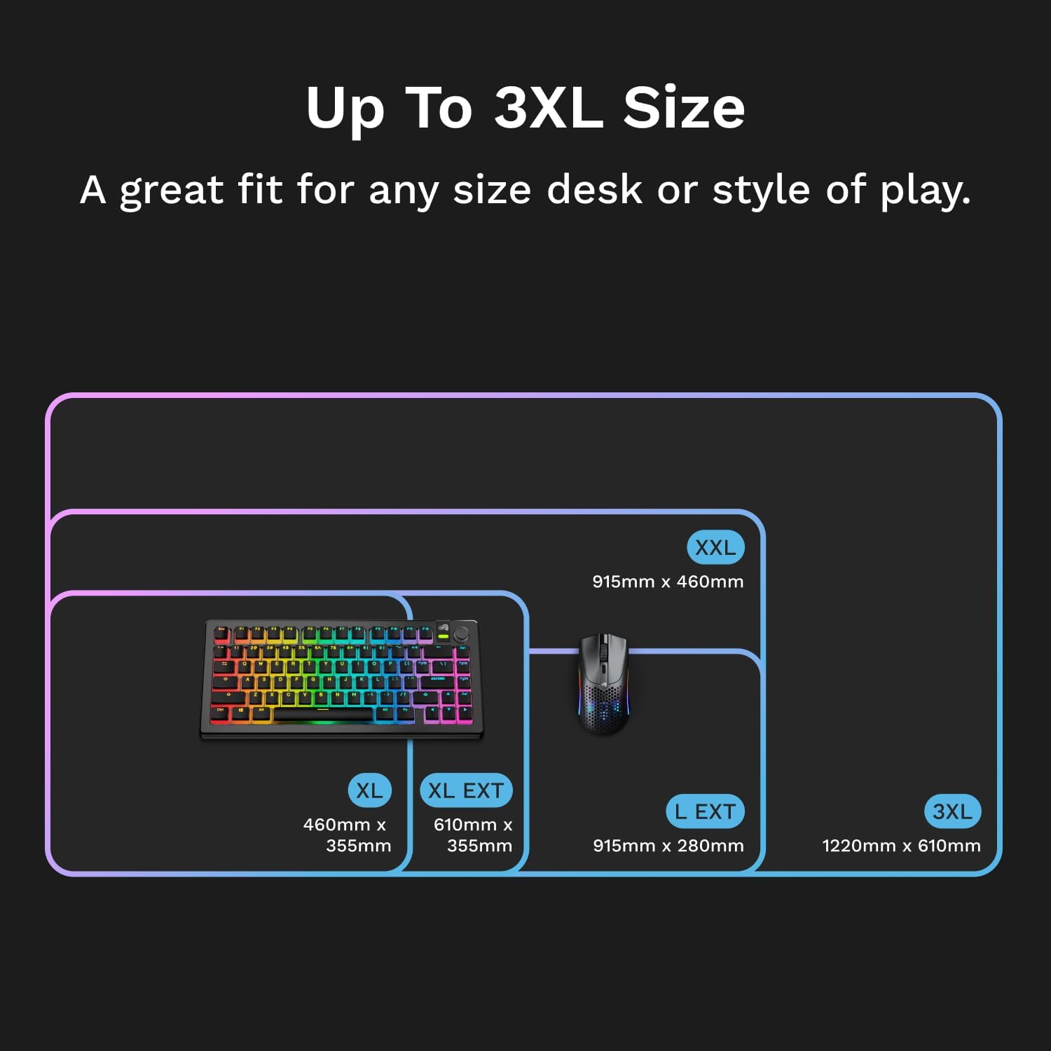 Glorious Mouse Pad GMP 2 GLED -XL Extended Black RGB