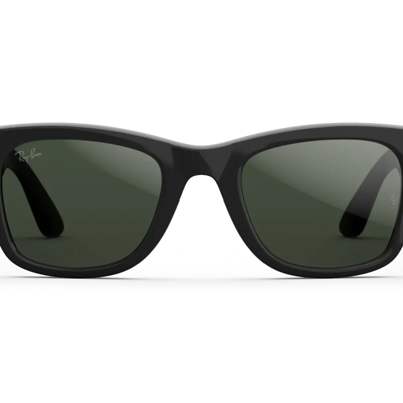 RAY-BAN META Wayfarer- GEN 2 Shiny Black Clear to Graphite Green Transitions Size 53