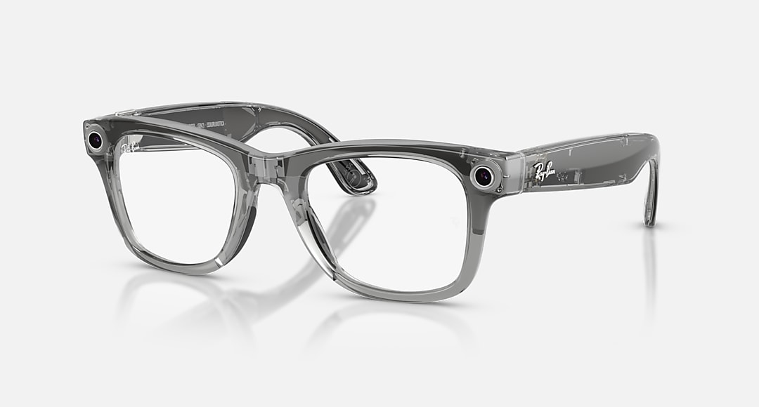 Ray-Ban Meta Wayfarer Gen 2 Shiny Transparent Grey - Clear/Sapphire Transitions S50
