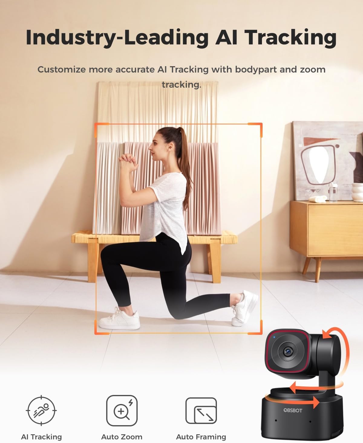 OBSBOT Tiny 2 Lite - 4K Webcam for PC