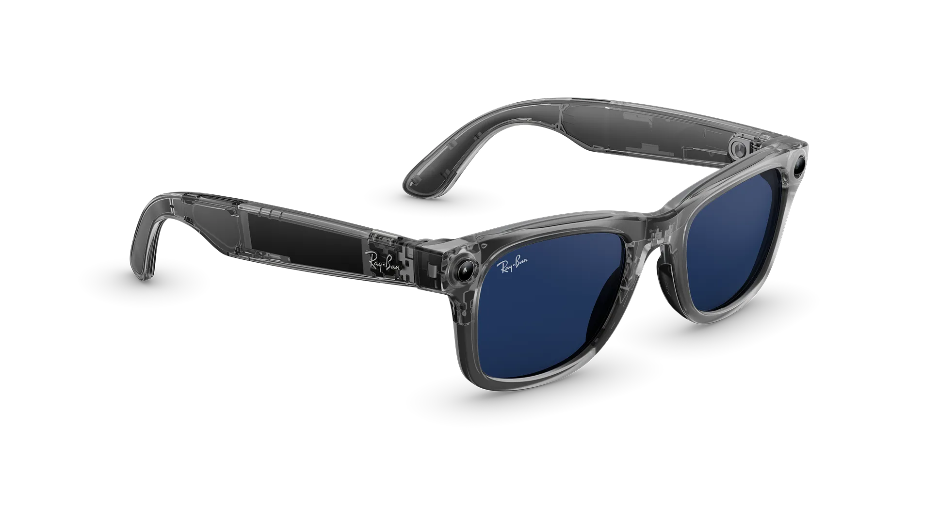 Ray-Ban Meta Wayfarer Gen 2 Shiny Transparent Grey - Clear/Sapphire Transitions S50