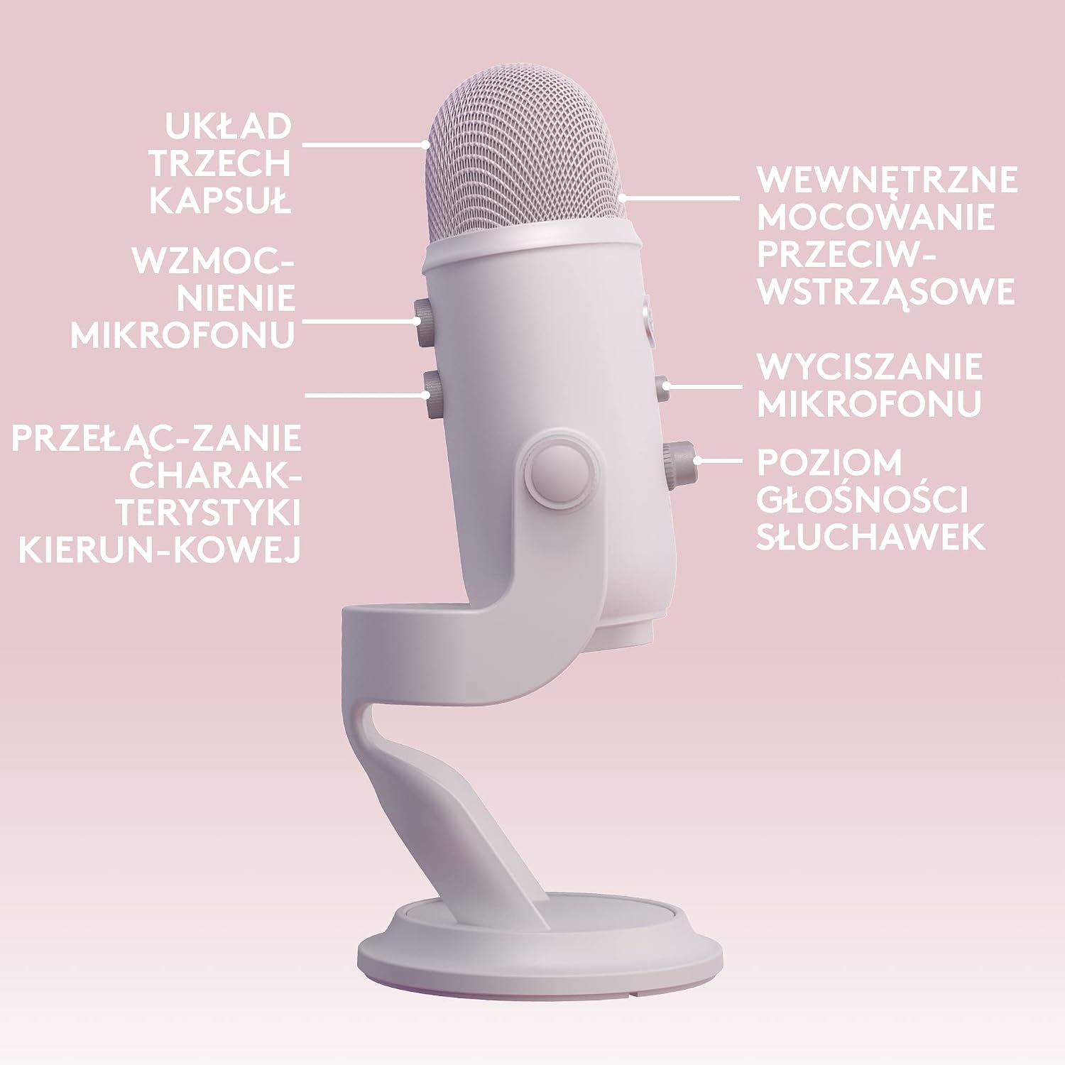 blue yeti usb microphone white