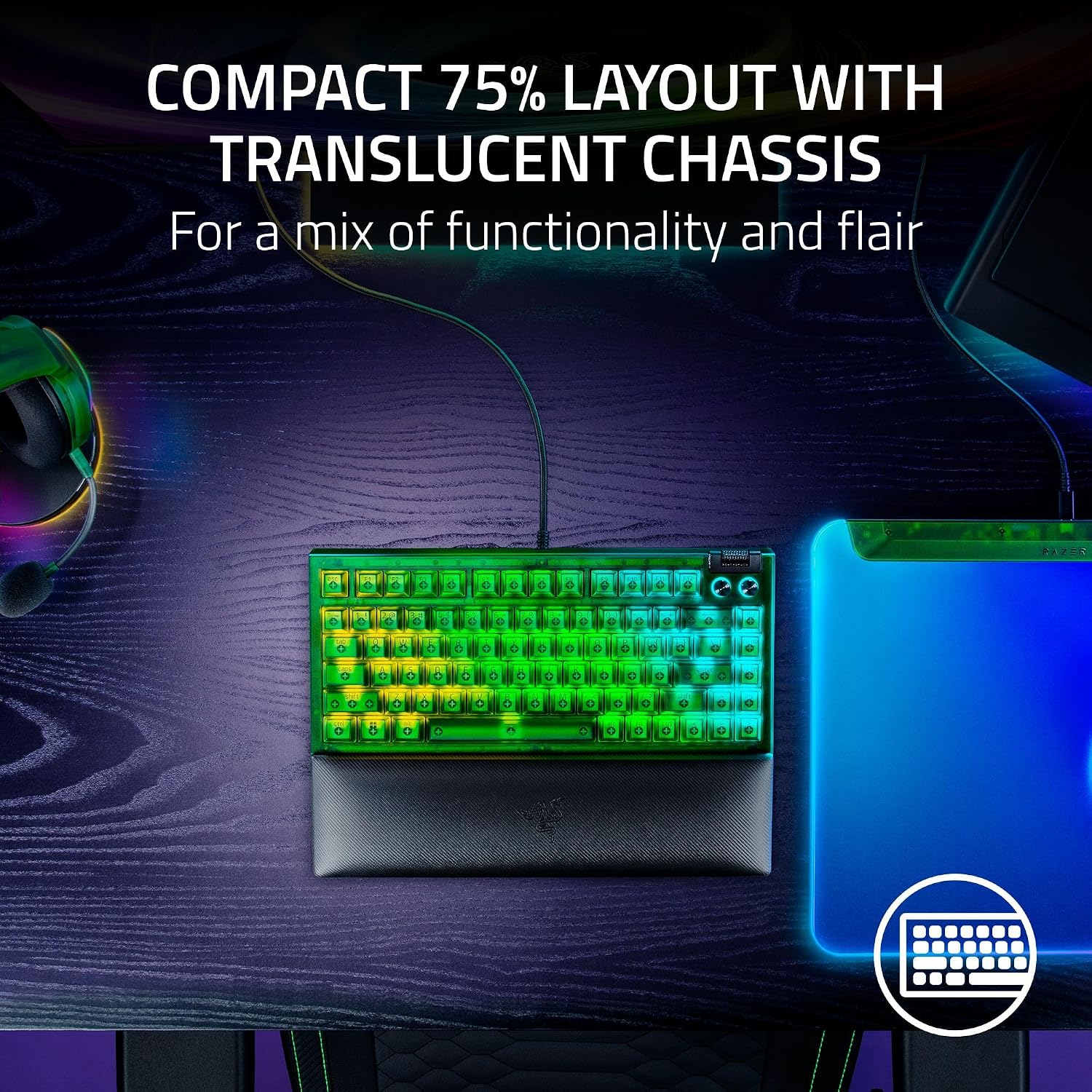 Razer BlackWidow V4 75% Phantom Green Edition